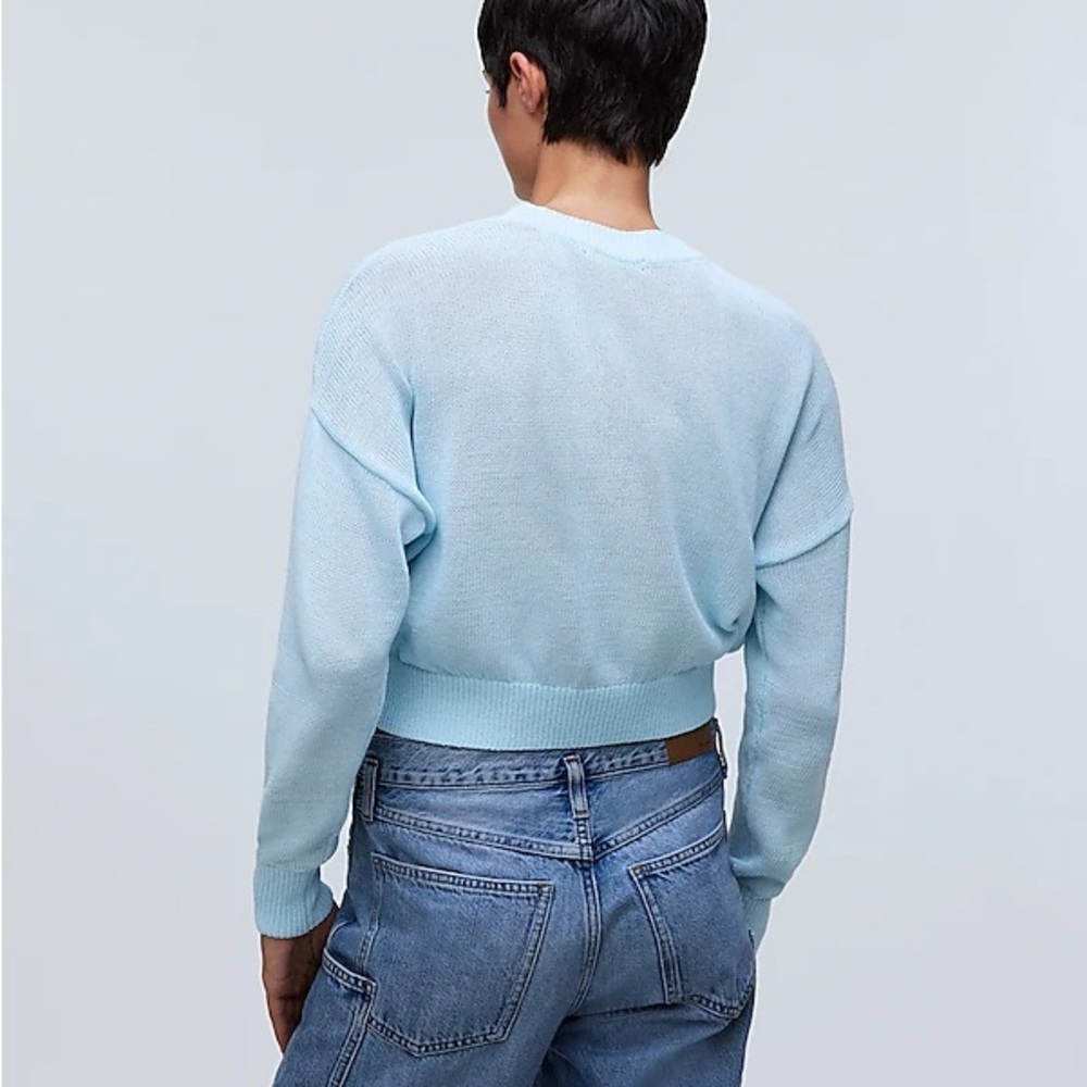 NWT Madewell Loose-Knit Crewneck Sweater in Clarity - Picture 3 of 12